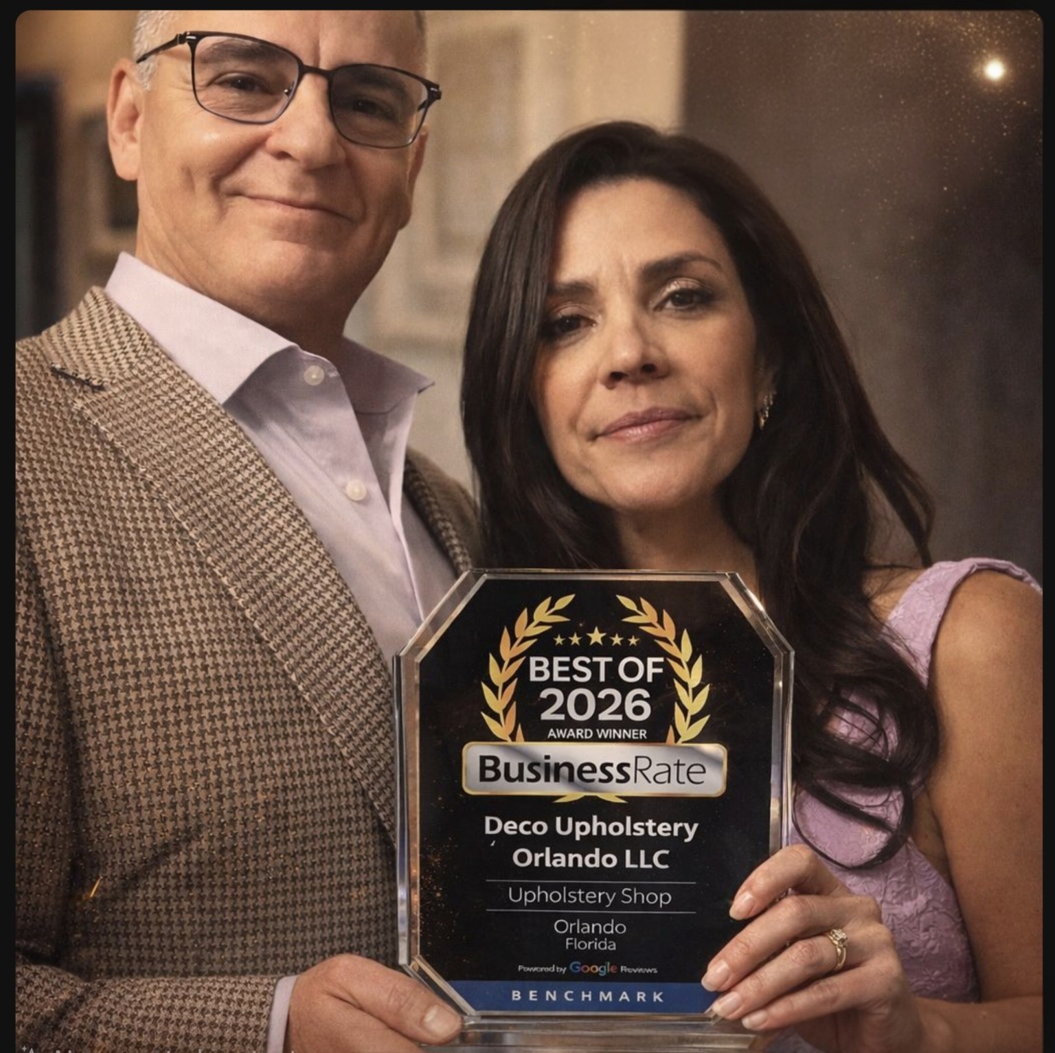 Equipo de Deco Upholstery Orlando con el reconocimiento Best of 2026
